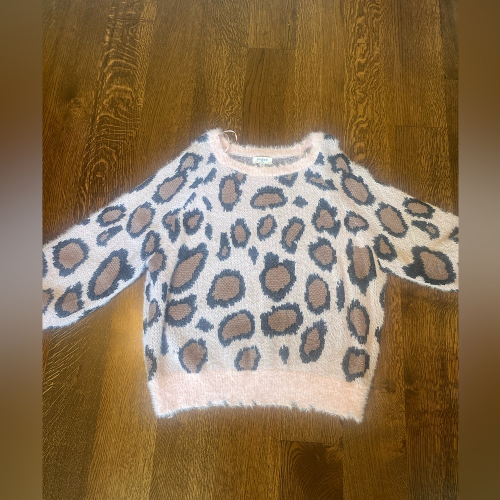 Umgee Pink and Black Leopard Sweater
